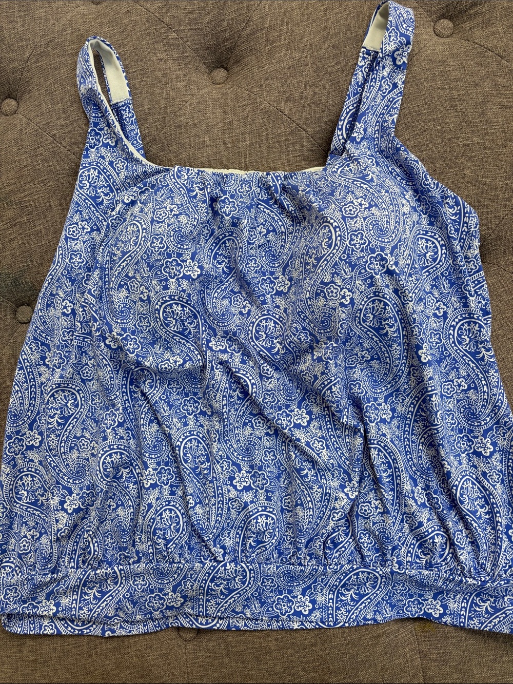Lands’ End Blue Paisley Sleeveless Tank Top tankini size 20W